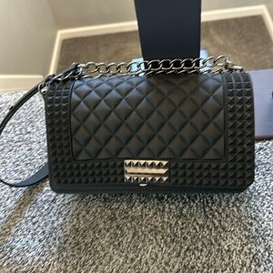 Black chain strap shoulder bag